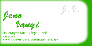 jeno vanyi business card